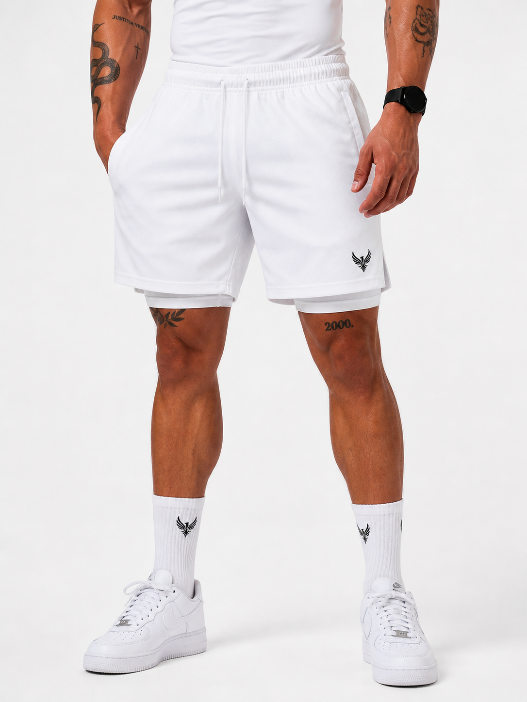 White Aerial Form Shorts