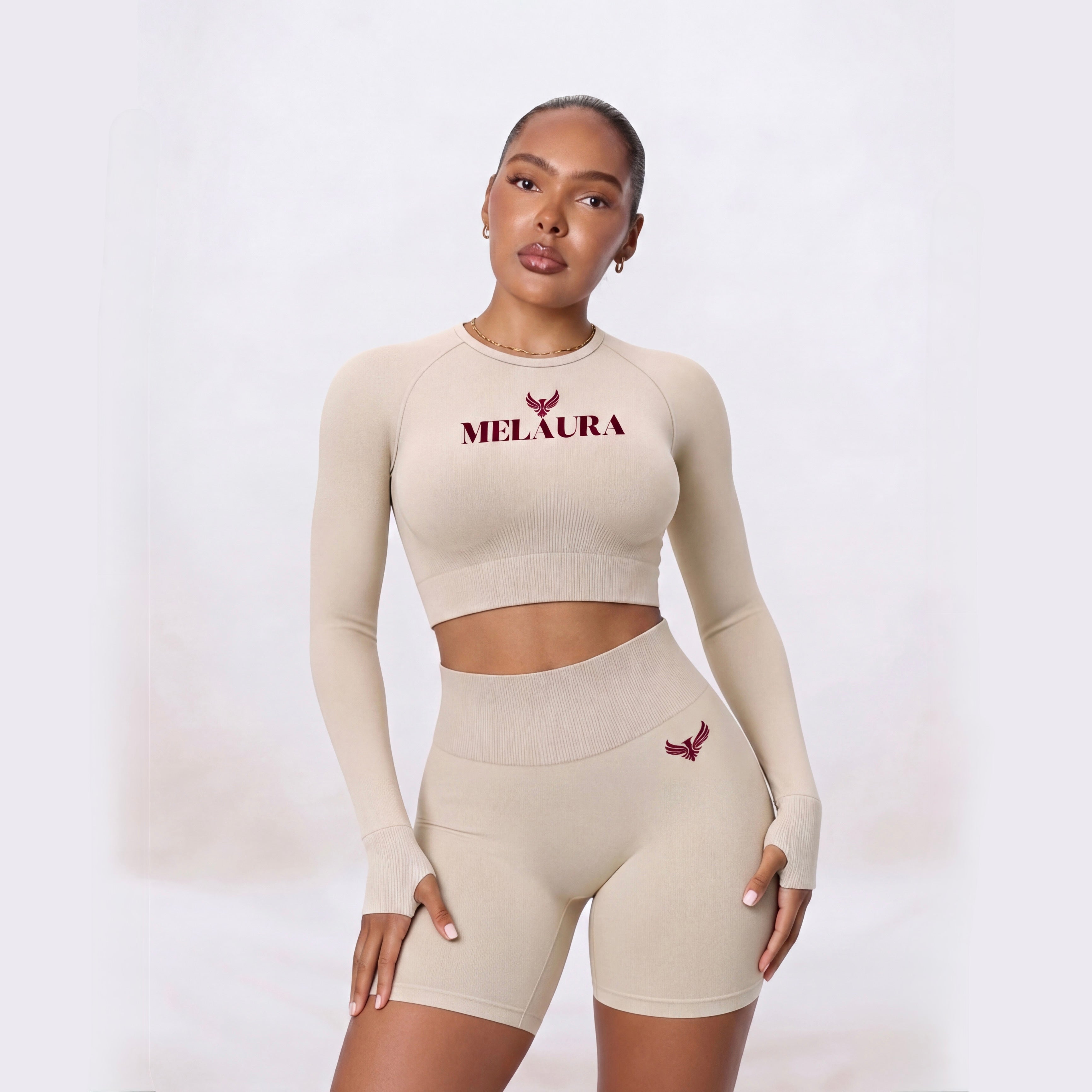 Women’s Long Sleeve Claret Cream Top